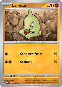 Larvitar 105/197 SV Obsidian Flames Common  Pokemon Card TCG Near Mint