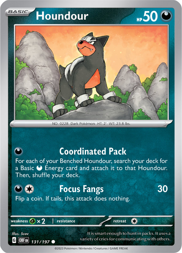 Houndour 131/197 SV Obsidian Flames Common Pokemon Card TCG Near Mint