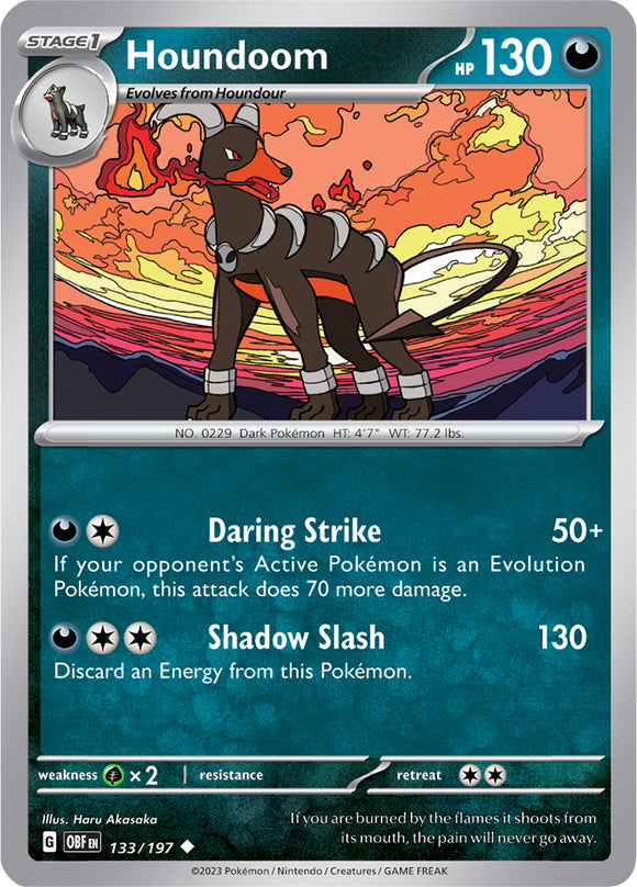 Houndoom 133/197 SV Obsidian Flames Uncommon Pokemon Card TCG Near Mint