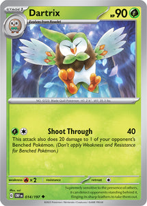 Dartrix 014/197 SV Obsidian Flames Uncommon Pokemon Card TCG Near Mint