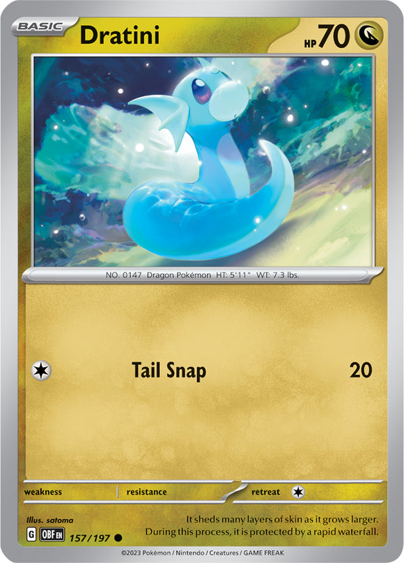 Dratini 157/197 SV Obsidian Flames Common Pokemon Card TCG Near Mint