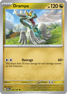 Drampa 161/197 SV Obsidian Flames Uncommon Pokemon Card TCG Near Mint