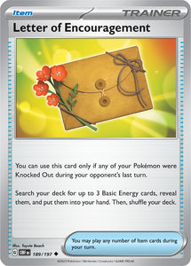 Letter of Encouragement 189/197 SV Obsidian Flames Uncommon Trainer Pokemon Card TCG Near Mint