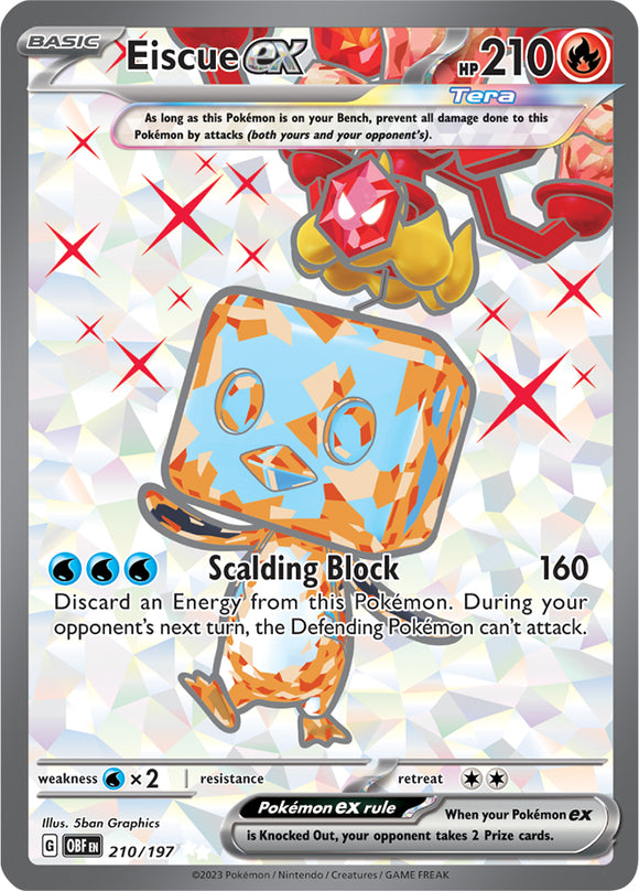 Eiscue ex 210/193 SV Obsidian Flames Full Art Ultra Rare Pokemon Card TCG Near Mint