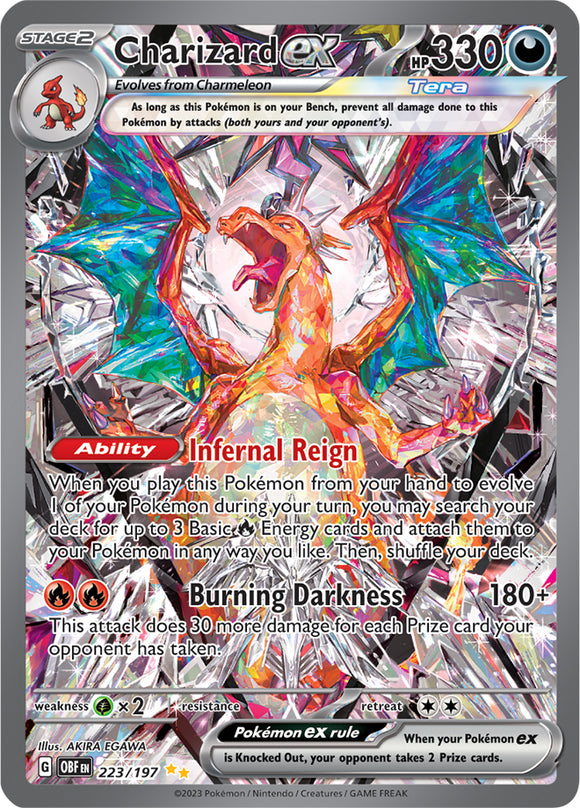 Charizard ex 223/197 SV Obsidian Flames Full Art Special Illustration Rare Pokemon Card TCG Near Mint