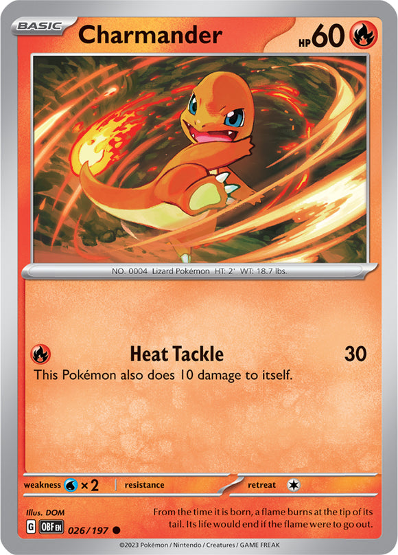 Charmander 026/197 SV Obsidian Flames Common Pokemon Card TCG Near Mint