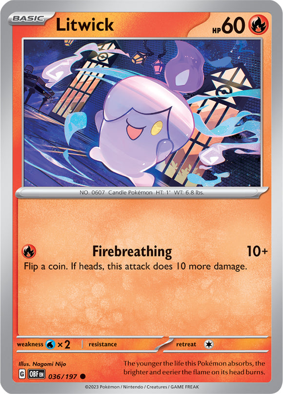 Litwick 036/197 SV Obsidian Flames Common Pokemon Card TCG Near Mint