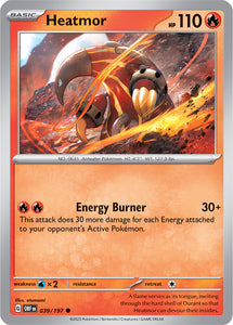 Heatmor 039/197 SV Obsidian Flames Common Pokemon Card TCG Near Mint