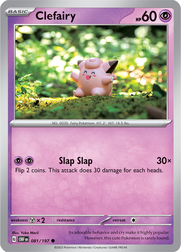 Clefairy 081/197 SV Obsidian Flames Common Pokemon Card TCG Near Mint