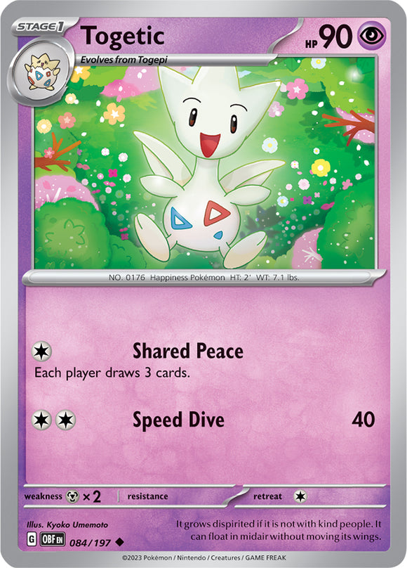 Togetic 084/197 SV Obsidian Flames Uncommon Pokemon Card TCG Near Mint