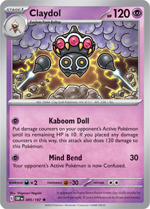 Claydol 095/197 SV Obsidian Flames Holo Rare Pokemon Card TCG Near Mint