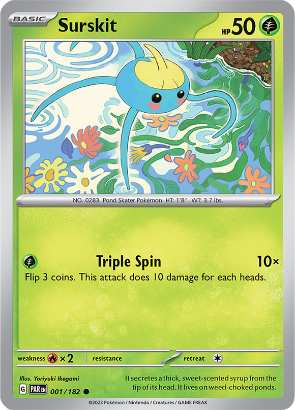 Surskit 001/182 SV Paradox Rift Common Pokemon Card TCG Near Mint