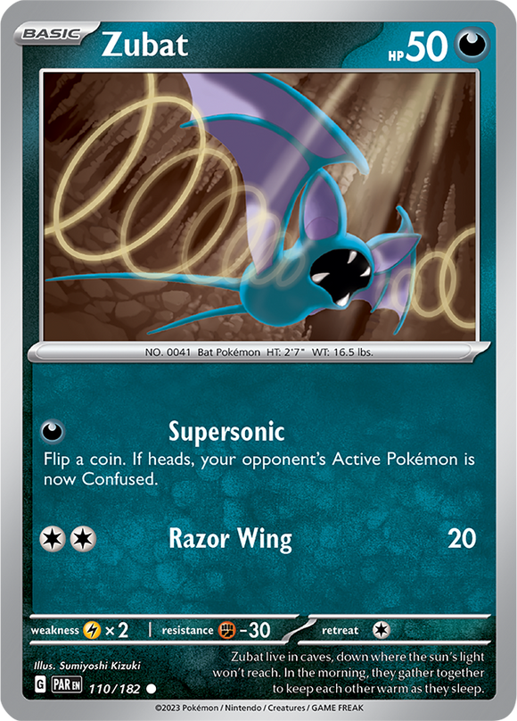 Zubat 110/182 SV Paradox Rift Common Pokemon Card TCG Near Mint