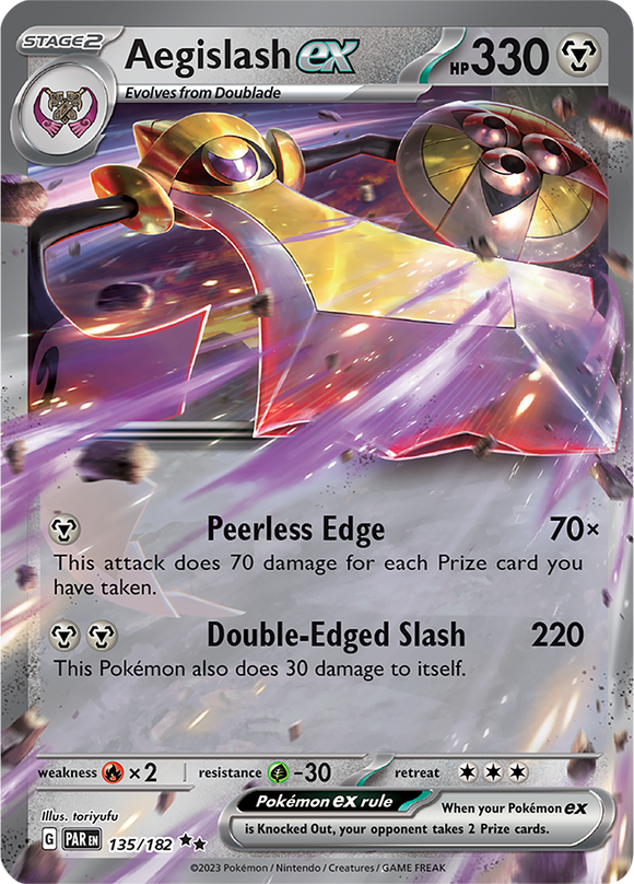 Aegislash ex 135/182 SV Paradox Rift Double Rare Pokemon Card TCG Near Mint