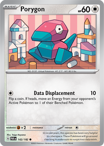 Porygon 142/182 SV Paradox Rift Common Pokemon Card TCG Near Mint