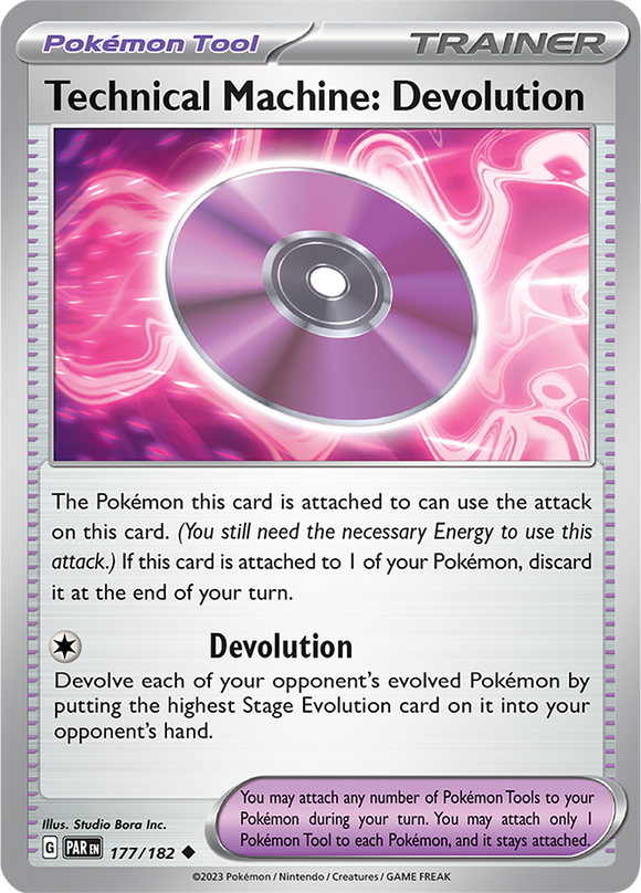 Technical Machine: Devolution 177/182 SV Paradox Rift Uncommon Trainer Pokemon Card TCG Near Mint