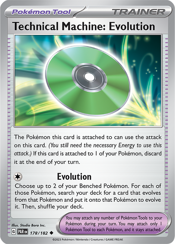 Technical Machine: Evolution 178/182 SV Paradox Rift Uncommon Trainer Pokemon Card TCG Near Mint