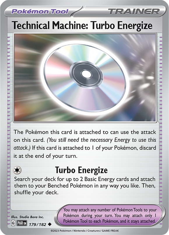 Technical Machine: Turbo Energize 179/182 SV Paradox Rift Uncommon Trainer Pokemon Card TCG Near Mint