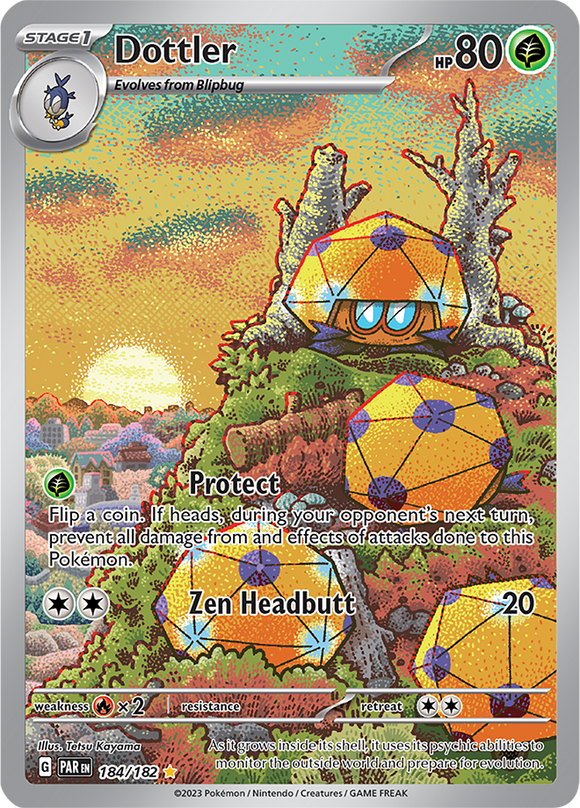 Dottler 184/182 SV Paradox Rift Full Art Illustration Rare Pokemon Card TCG Near Mint