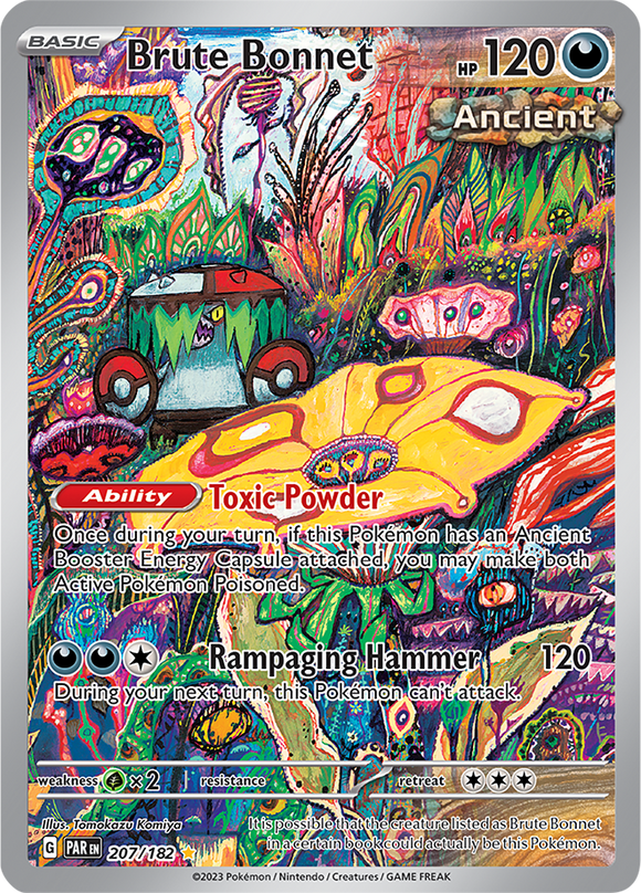 Brute Bonnet 207/182 SV Paradox Rift Full Art Illustration Rare Pokemon Card TCG Near Mint