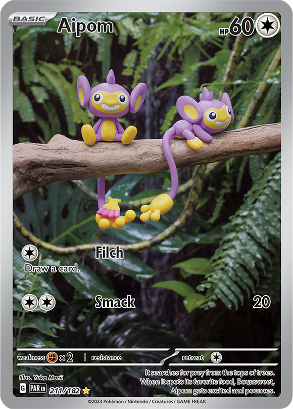 Aipom 211/182 SV Paradox Rift Full Art Illustration Rare Pokemon Card TCG Near Mint