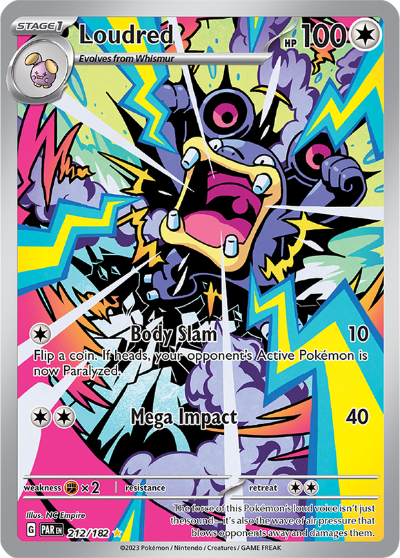 Loudred 212/182 SV Paradox Rift Full Art Illustration Rare Pokemon Card TCG Near Mint