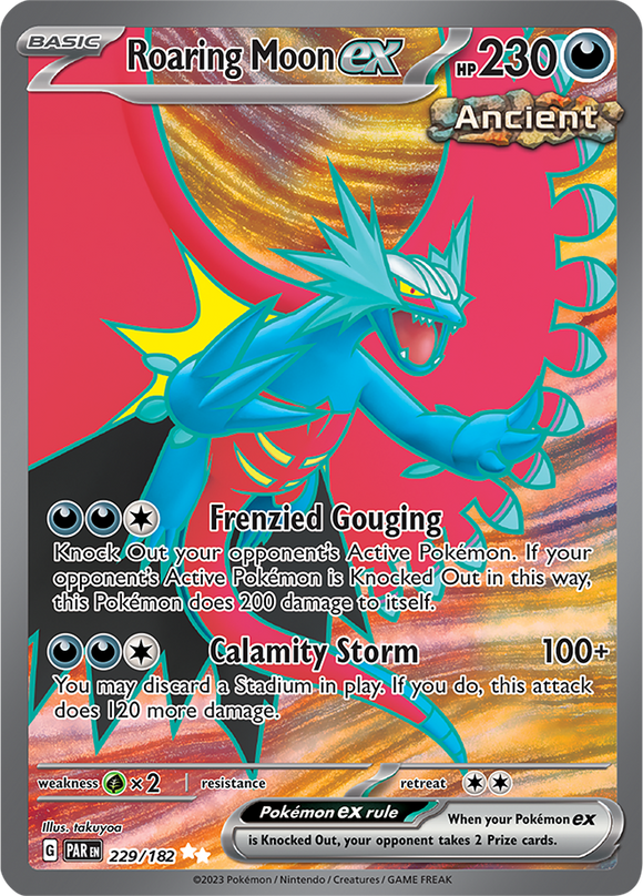 Roaring Moon ex 229/182 SV Paradox Rift Full Art Ultra Rare Pokemon Card TCG Near Mint