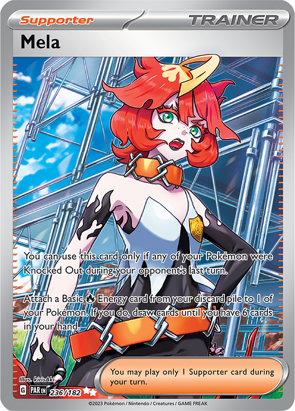 Mela 236/182 SV Paradox Rift Full Art Trainer Ultra Rare Pokemon Card TCG Near Mint