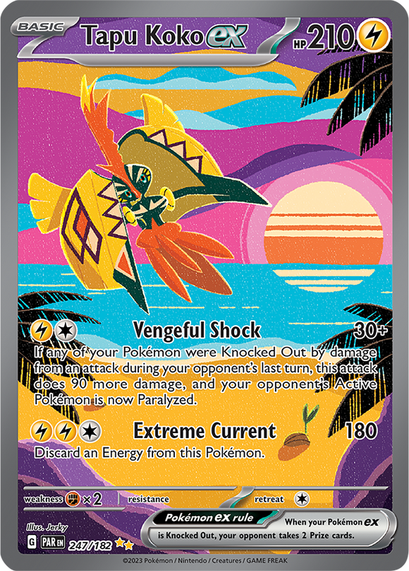 Tapu Koko ex 247/182 SV Paradox Rift Full Art Special Illustration Rare Pokemon Card TCG Near Mint