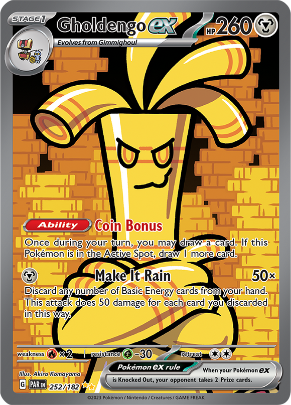 Gholdengo ex 252/182 SV Paradox Rift Full Art Special Illustration Rare Pokemon Card TCG Near Mint