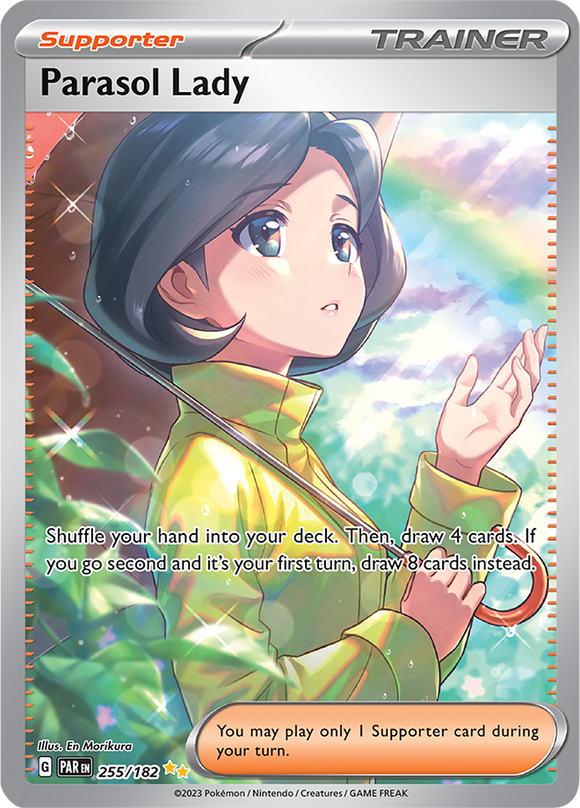Parasol Lady 255/182 SV Paradox Rift Full Art Trainer Special Illustration Rare Pokemon Card TCG Near Mint
