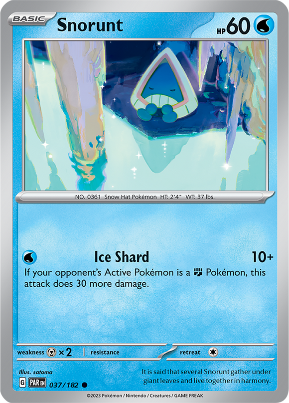 Snorunt 037/182 SV Paradox Rift Common Pokemon Card TCG Near Mint