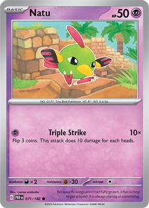 Natu 071/182 SV Paradox Rift Common Pokemon Card TCG Near Mint