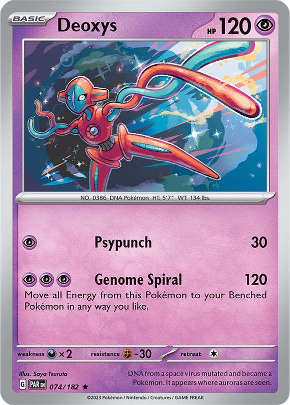 Deoxys 074/182 SV Paradox Rift Holo Rare Pokemon Card TCG Near Mint