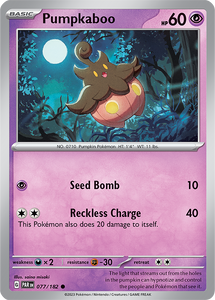 Pumpkaboo 077/182 SV Paradox Rift Common Pokemon Card TCG Near Mint