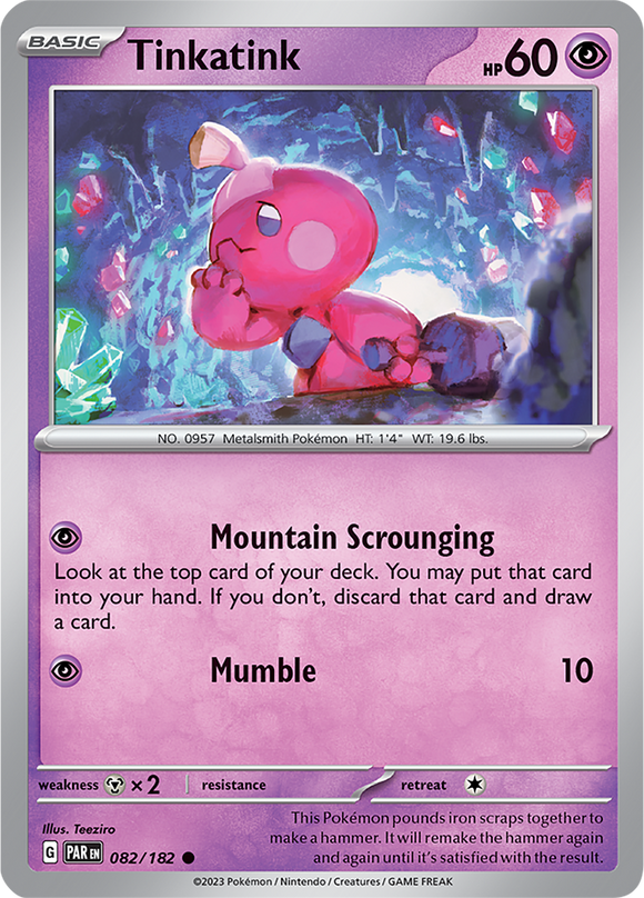 Tinkatink 082/182 SV Paradox Rift Common Pokemon Card TCG Near Mint