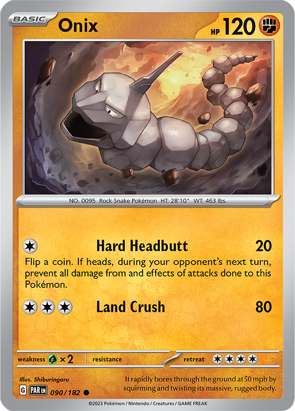 Onix 090/182 SV Paradox Rift Common Pokemon Card TCG Near Mint