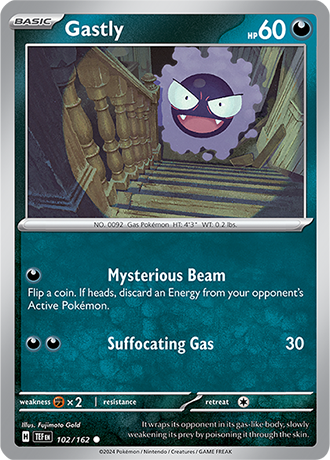 Gastly 102/162 SV Temporal Forces Common Pokemon Card TCG Near Mint