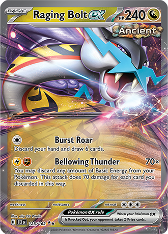 Raging Bolt ex 123/162 SV Temporal Forces Double Rare Pokemon Card TCG Near Mint