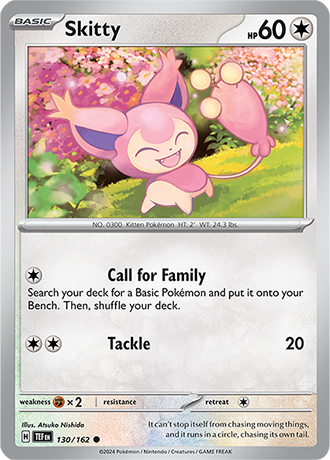 Skitty 130/162 SV Temporal Forces Common Pokemon Card TCG Near Mint