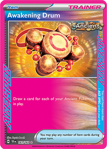 Awakening Drum 141/162 SV Temporal Forces Holo Ace Spec Rare Trainer Pokemon Card TCG Near Mint