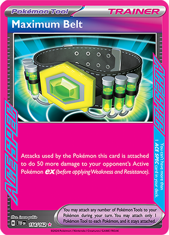 Maximum Belt 154/162 SV Temporal Forces Holo Ace Spec Rare Trainer Pokemon Card TCG Near Mint