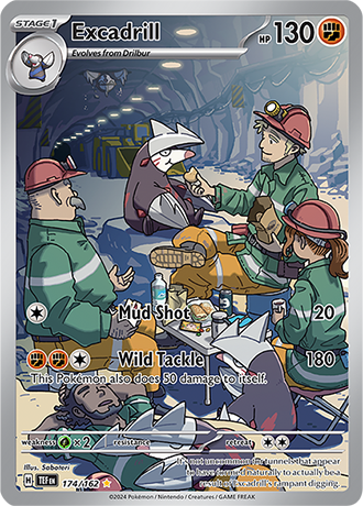Excadrill 174/162 SV Temporal Forces Full Art Illustration Rare Pokemon Card TCG Near Mint