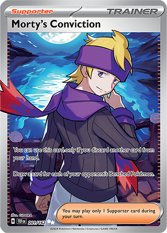 Morty’s Conviction 201/162 SV Temporal Forces Full Art Ultra Rare Pokemon Card TCG Near Mint