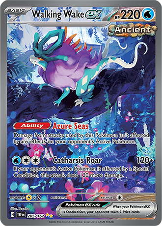 Walking Wake ex 205/162 SV Temporal Forces Special Illustration Rare Pokemon Card TCG Near Mint