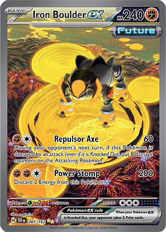 Iron Boulder ex 207/162 SV Temporal Forces Special Illustration Rare Pokemon Card TCG Near Mint