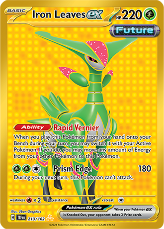 Iron Leaves ex 213/162 SV Temporal Forces Hyper Rare Pokemon Card TCG Near Mint