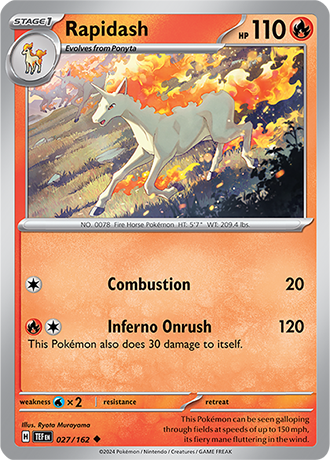 Rapidash 027/162 SV Temporal Forces Uncommon Pokemon Card TCG Near Mint