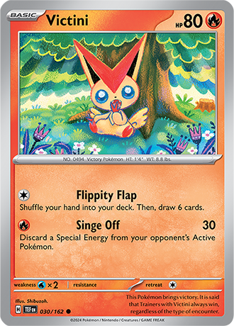 Victini 030/162 SV Temporal Forces Common Pokemon Card TCG Near Mint