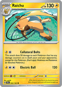 Raichu 052/162 SV Temporal Forces Common Pokemon Card TCG Near Mint